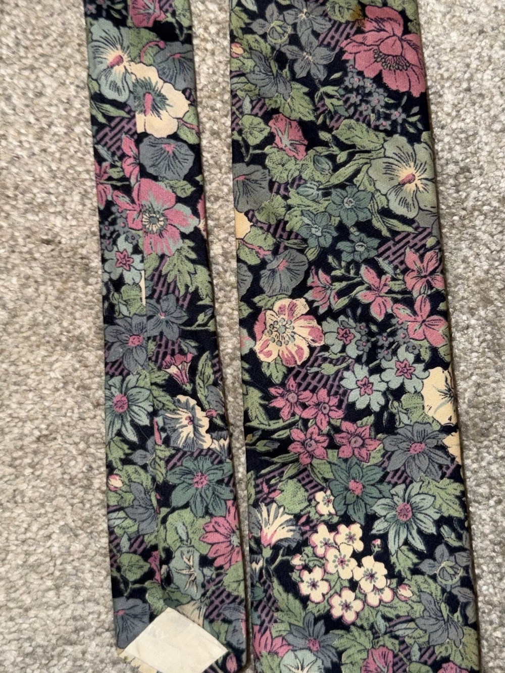 Liberty of London Tie with Pink, Green & Cream Blooms
